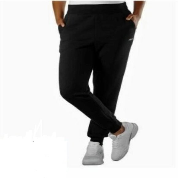 NWT FILA Ladies Cotton Fleece Jogger Sweatpants Black NEW - Picture 4 of 7